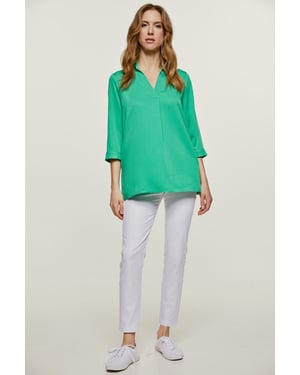 Groene V Hals Top