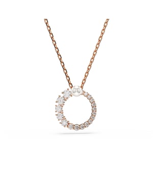 Swarovski 'Matrix' Dames Gouden Geplateerde Metalen Ketting - Roze 5692265