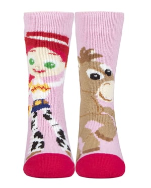 Kids Toy Story Thermal Socks | Heat Holders | Winter Novelty Socks for Boys & Girls | Woody & Buzz, Jessie & Bullseye - Jessie & Bullseye