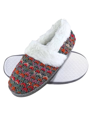 Dunlop - Dames Schattige Fluffy Pluche Winter Warme Luxe Comfort Gehaakte Huisslippers