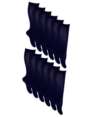 12 paar ademende katoenen kniekousen voor meisjes - Blauw