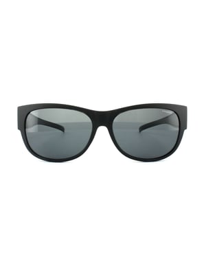 Polaroid suncovers ovale unisex mat zwart grijze gepolariseerde zonnebril
