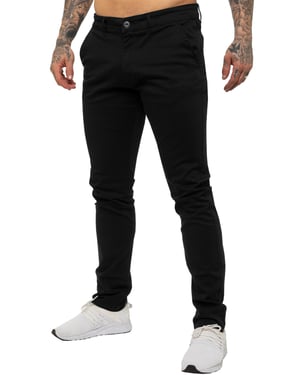 Enzo | Heren Slim Fit Stretch Chino Jeans - Zwart