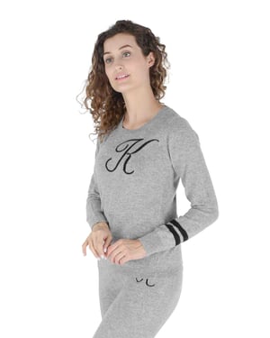 Crown Of Edinburgh Cashmere Crew Neck Sweater Stockbridge Grey K