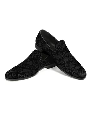 Penny Loafers med elegant jacquard för herr Svart