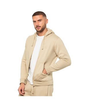 Enzo | Mens Zip Hoodie - Stone