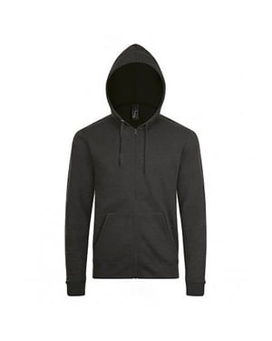 SOLS Herenstenen Ritssluiting in de vorm van een gewone Hoodie (Houtskool mergel)