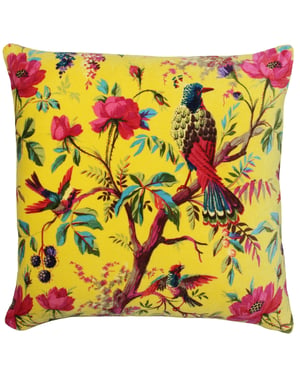 Paoletti Paradise Tropical Velvet Square Cushion Cover