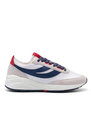 Superga Unisex Training 9TS Slim Suede Trainers voor Volwassenen (Wit Avorio/Navy/Red)