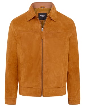 Heren bruin retro klassiek suède Harrington bikerjack - Bryne