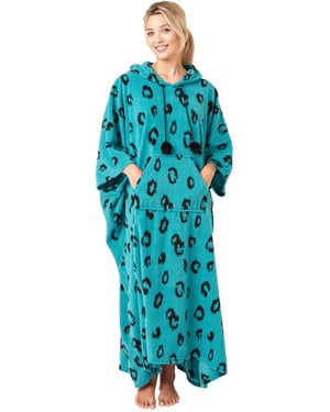 Bold Animal Print Fleece Poncho
