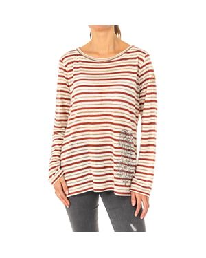 Dames-T-shirt met lange mouwen en ronde hals LWRE01