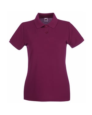 Fruit Of The Loom Ladies Lady-Fit Premium Short Sleeve Polo Shirt (Burgundy)