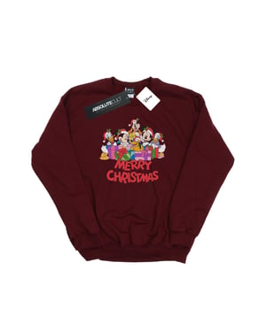 Disney Dames/Dames Mickey Mouse And Friends Kerstmis Sweatshirt (Bourgondië)