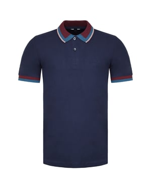 Ben Sherman Pikétröja med randig krage för herrar