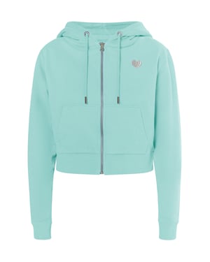 Mymo Bijgesneden hoodie met rits Dames aqua