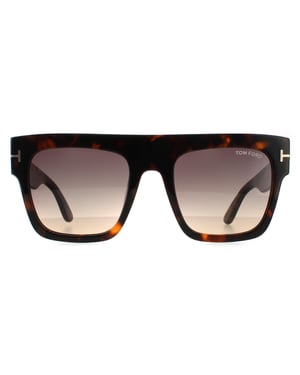 Tom Ford Square Womens Dark Havana Smoke Gradient