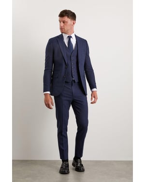 Skinny Fit Navy Marl Suit Jacket