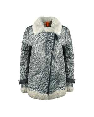 Parajumpers Haven Shearling Nine ijzergrijs leren jack