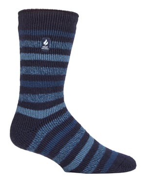 Heat Holders - Mens Extra Thick Thermal Socks for Winter | Warm Fluffy Fleece Insulated Socks | Gifts for Men - Navy (Dublin)