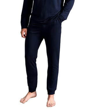 Mens Ted Baker Pyjama Bottoms | Breathable Casual Long Pyjama Joggers with Pockets - Navy