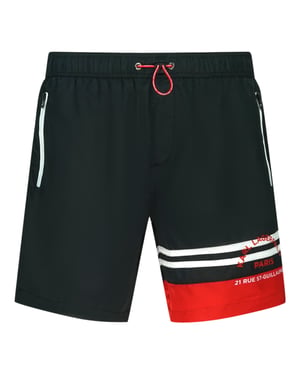 Karl Lagerfeld Strandkleding Rue Street Kleurblok Logo Zwarte Zwemshorts