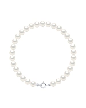 Armband av äkta odlade sötvattenspärlor Semi Round 5-6 mm