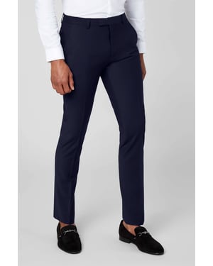 Ellroy Skinny Fit Dark Navy Wool Trousers
