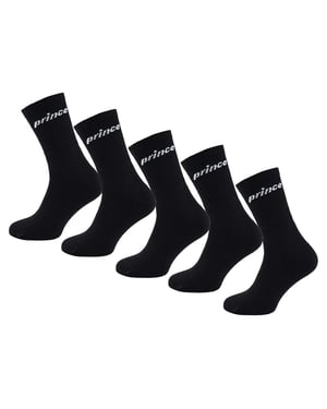 Prince 5-Pack Tennis Heren Zwart Gewatteerde Sokken