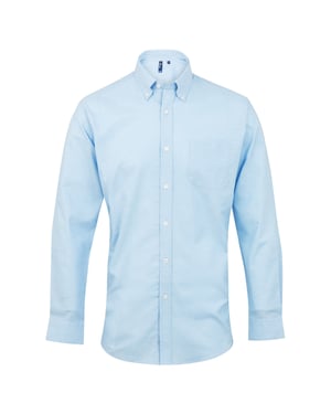 Premier Heren handtekening Oxford Lange Mouwen Werk Shirt (Lichtblauw)