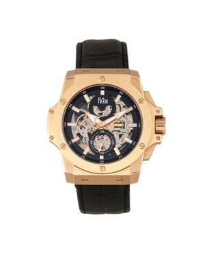 Reign Commodus Automatic Skeleton Leather-Band Watch