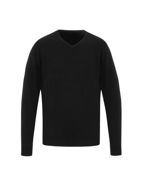 Premier Mens Essential Acrylic V-Neck Sweater (Black)