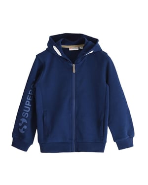 Superga Kinder/Kids Mouwopdruk Volledige Ritssluiting Hoodie (Marine)
