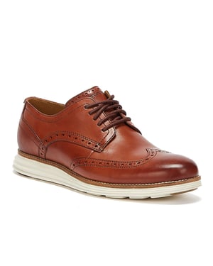 Cole Haan ØriginalGrand Shortwing Oxford Mens Brown / White Brogues