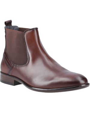 Pod Frank Leer/Textiel Herenlaarzen Cognac