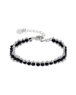 Luxenter 925 Sterling Zilveren Armband met Gerhodineerd Zwart Kristal - Lailai