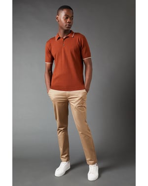 Burton Mens Slim Fit Chino Trousers Blue Cotton Blend Elastane All Seasons