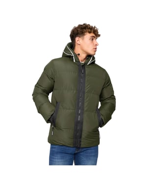 Crosshatch Mens Sandbox Hooded Jacka (Oliv)