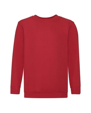 Fruit Of The Loom Childrens Unisex Set In Sleeve Sweatshirt (Rood)
