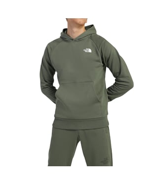 The North Face Mens Raglan Red Box Pullover Hoodie Green