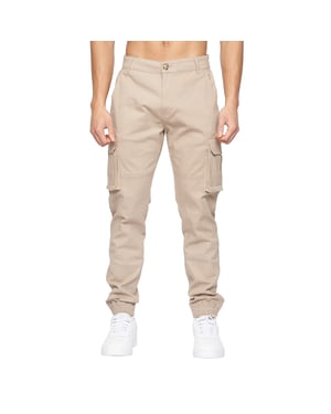 Crosshatch Mens Frentons Cargo Byxor (Stone)