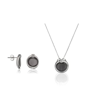 Orphelia Dames 925 Sterling Zilveren Set: Ketting-Hanger + Oorbellen - Zilver SET-5900