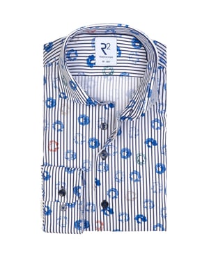 R2 Blue Patterned Shirt Blue Patterned