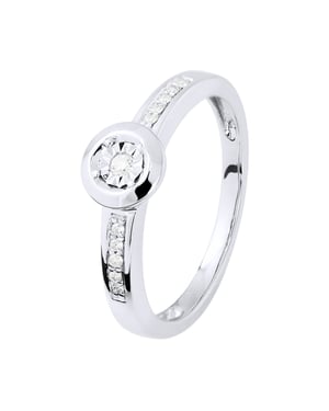 Diamond Solitaire ondersteund 0070 Cts Illusion 1 Ct wit goud