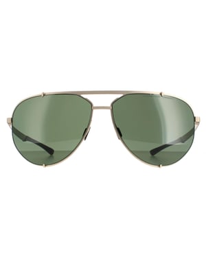 Porsche Design Aviator Mens Light Gold Black Green P8920