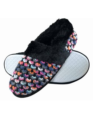 Dunlop - Dames Schattige Fluffy Pluche Winter Warme Luxe Comfort Gehaakte Huisslippers
