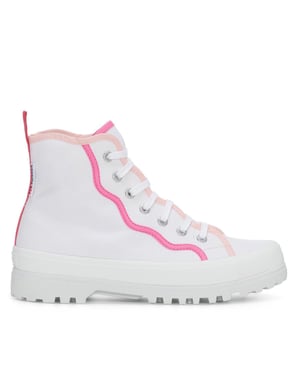 Superga Dames/Dames 2341 Alpina Krullende Bindingen Enkellaarsjes (Wit/Roze)