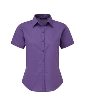 Premier Popeline blouse met korte mouwen / Gewoon werkoverhemd (Paars)