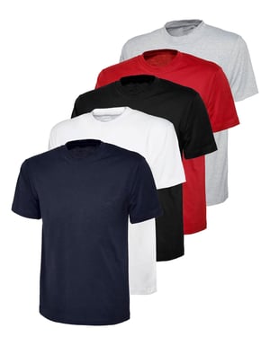 Kruze | Womens Crew Neck T-Shirts (5 Pack) - GRY/BLK/NVY/WHT/RED