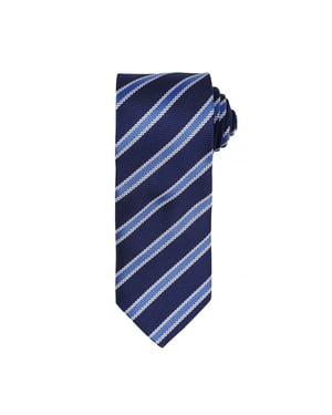 Premier Mens Waffle Stripe Formal Business Tie (Navy/Royal)